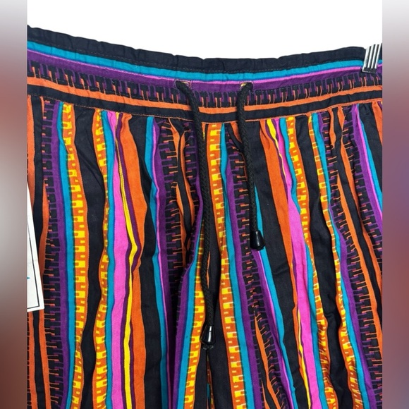 NWT VTG Woodstock 80s Live in Color Colorful Cotton Stripped Shorts Size Medium - Picture 2 of 11